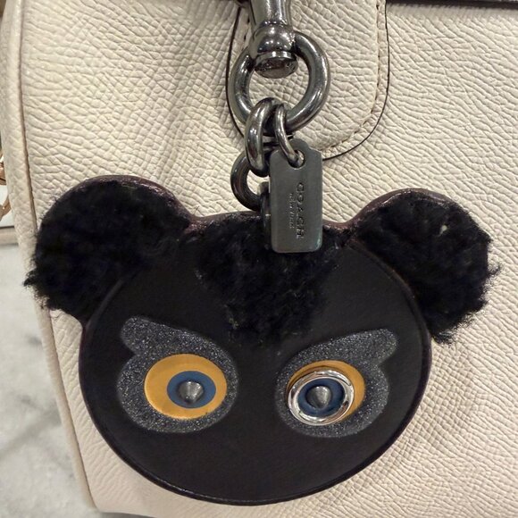 Coach Chalk Cream Mini Bennet Bag with Coach Retired Bag Charm - Picture 3 of 9